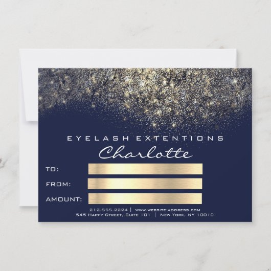 Carte Gold Confetti Parties scintillant Blue Navy certif (Devant)