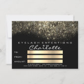 Carte Gold Confetti Parties scintillant noir blanc certi (Devant)