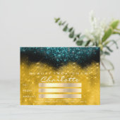 Carte Gold Confetti Parties scintillant Turquoise certif (Debout devant)