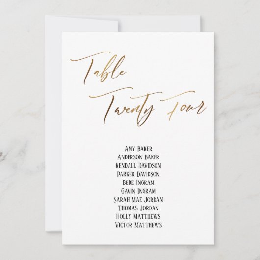 Carte Gold de l'écriture manuscrite Vingt-quatre p (Devant)