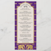 Carte Gold Elephant Indian & Hindu Wedding Program (Devant)