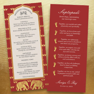 Carte Gold Elephant Indian & Hindu Wedding Program