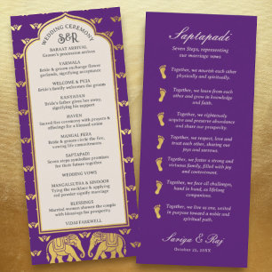 Carte Gold Elephant Indian & Hindu Wedding Program