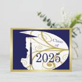 Carte Gold et Blue Man Silhouette 2025 (Debout devant)