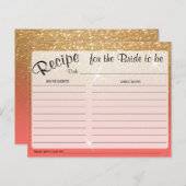Carte Gold et Coral Bride to Be Recipe (Devant / Derrière)