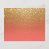 Carte Gold et Coral Bride to Be Recipe (Dos)