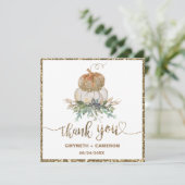 Carte Gold et White Citrouille Fall merci (Debout devant)
