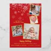 Carte Gold Faire-part de naissance de Noël (Recto)