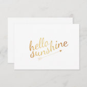 Carte Gold Flat Note | Bonjour Sunshine (Devant / Derrière)