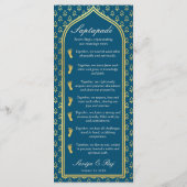 Carte Gold Floral Indian & Hindu Wedding Program C (Dos)
