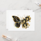 Carte Gold flower Butterfly with Black Orchid (Devant/Arrière en situation)