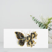 Carte Gold flower Butterfly with Black Orchid (Debout devant)