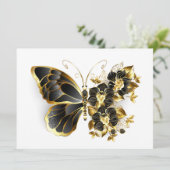 Carte Gold flower Butterfly with Black Orchid (Debout devant)