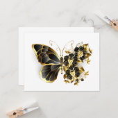 Carte Gold flower Butterfly with Black Orchid (Devant/Arrière en situation)