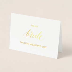 Carte Gold Foil à ma mariée le jour de notre mar