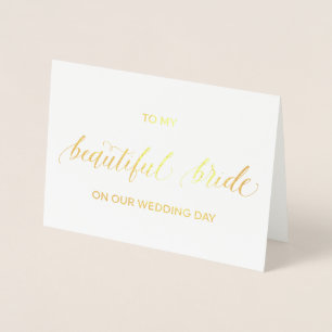 Carte Gold Foil   à ma mariée le jour de notre mar