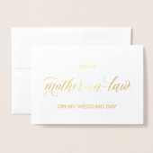Carte Gold Foil | à ma mère le jour de mon mariage (Devant avec enveloppe)