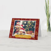 Carte Gold Foil Arbre de Noël Motif Red Holiday Photo (Devant)
