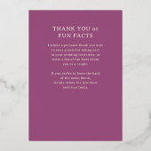 Carte Gold Foil Art Déco Mariage Réception Menu (Verso)