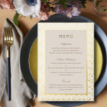 Carte Gold Foil Art Déco Mariage Réception Menu<br><div class="desc">Offrez-vous une élégance intemporelle : La réception Art déco Lotus Menu > > > > > > > > > > > > > Élever votre table de réception de mariage avec le menu de réception Art déco Lotus. Ce design exquis présente un motif de lotus captivant et des accents...</div>