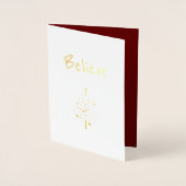 Carte Gold Foil Believe Christmas Tree (Devant)