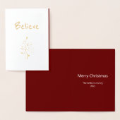Carte Gold Foil Believe Christmas Tree (Affichage)
