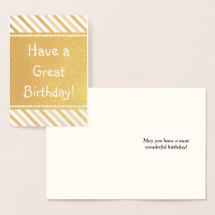 Carte Gold Foil de base "Ayez un grand anniversair