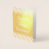 Carte Gold Foil de base "Ayez un grand anniversair (Devant)