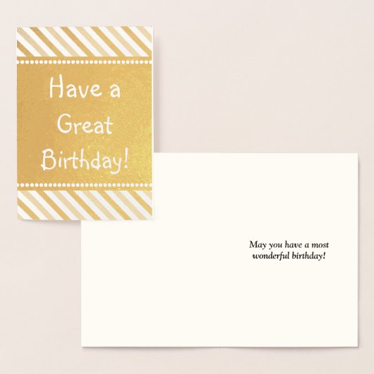 Carte Gold Foil de base "Ayez un grand anniversair (Affichage)