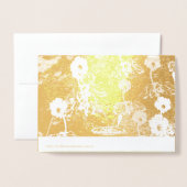 Carte Gold Foil Floral 50e anniversaire Mariage (Derrière avec enveloppe)