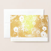 Carte Gold Foil Floral 50e anniversaire Mariage (Derrière avec enveloppe)