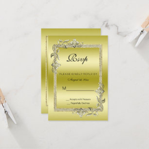 Carte Gold Gem & Parties scintillant 50ème Mariage d'or