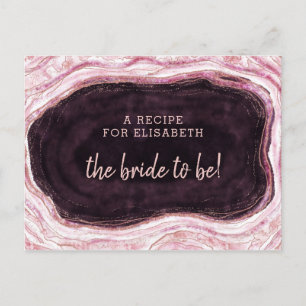 Carte Gold Geode Bride Burgundy & Rose pour être r
