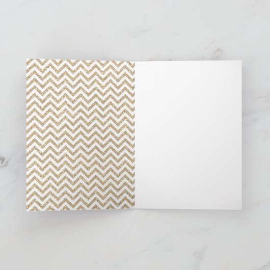 Carte Gold Glam Faux Parties scintillant Chevron (Intérieur)