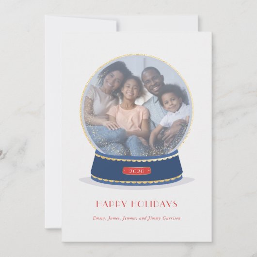 Carte Gold Glimer Snow Globe (Devant)