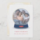 Carte Gold Glimer Snow Globe (Devant / Derrière)