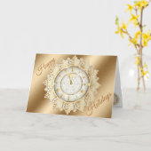 Carte Gold Happy Holidays (Fleur jaune)
