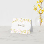 Carte Gold Hearts Confetti Élégant Merci Script (Fleur jaune)