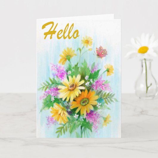Carte Gold Hello (Petite plante)