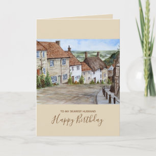 Carte Gold Hill, Shaftesbury, Dorset Watercolor Painting