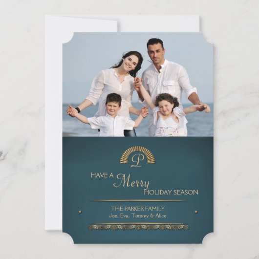 Carte Gold Initial Photo Holiday (Devant)