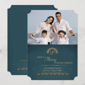 Carte Gold Initial Photo Holiday (Devant / Derrière)