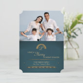 Carte Gold Initial Photo Holiday (Debout devant)