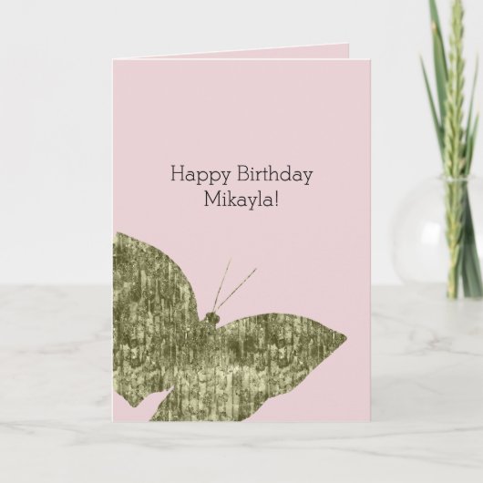 Carte Gold Jewel Butterfly Birthday (Devant)