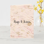 Carte Gold Lips Kiss rose Zebra Print (Fleur jaune)