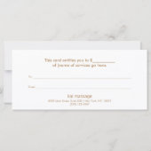 Carte Gold Lotus Mandala Wellness Certificat cadeau (Dos)