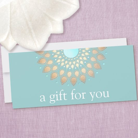 Carte Gold Lotus Mandala Wellness Certificat cadeau