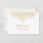Carte Gold Mandala Conception de certificat cadeau (Devant)