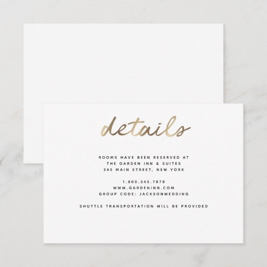 Carte Gold Mariage Détails (Devant / Derrière)
