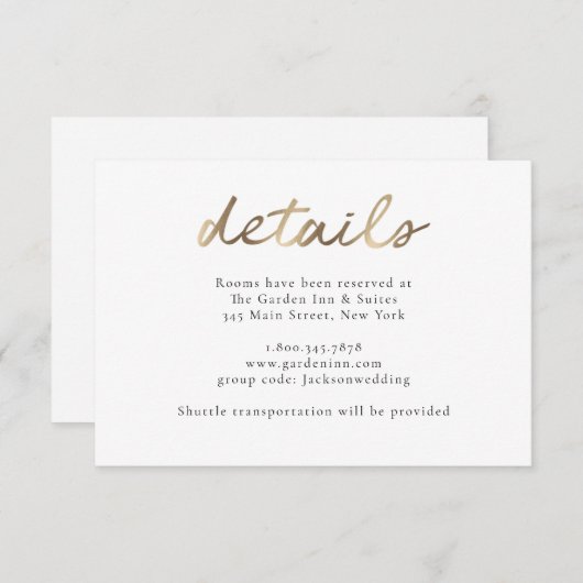 Carte Gold Mariage Détails (Devant / Derrière)